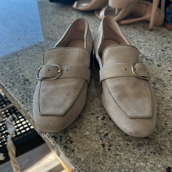 Reiss Women's Suede Buckle Detail Loafers 7.5 - Picture 2 of 12